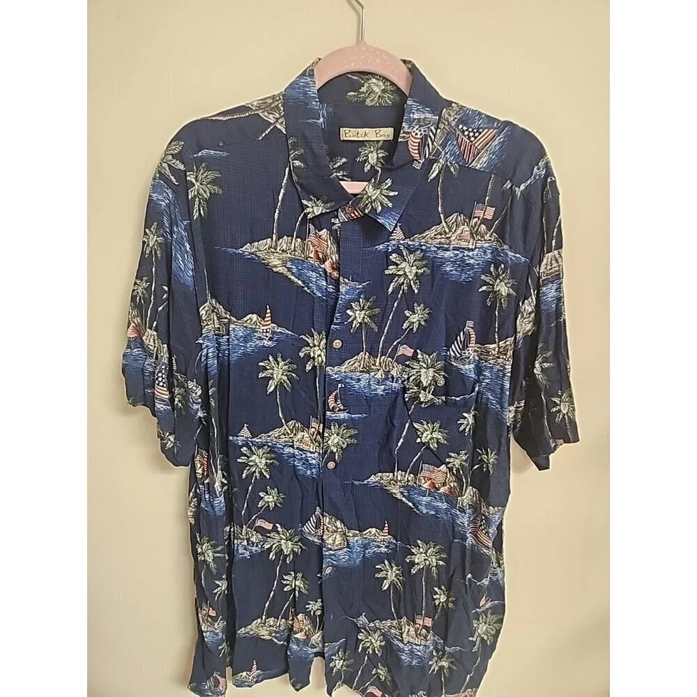 Batik Bay-Mens‎ Hawaiian Shirt, 2-XL, Casual Button Down, 100% Rayon